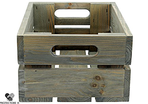 Kleine Holzkiste – Stiege – Steige – “ Mini “ – hellgrau – 3er Sparset / 5er Sparset – Geschenkverpackung – Geschenkidee – Präsentkorb – leer (3er Spar Set) - 3