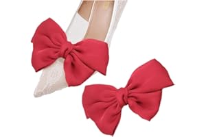 Tsangbaby Clip per scarpe con fiocco in raso a pois in tinta unita clip per scarpe rimovibili eleganti per feste di nozze fibbia per scarpe borsa abbigliamento accessori per capelli per donne ragazze