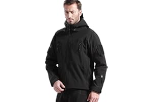 FREE SOLDIER Homme Veste Polaire Veste Militaire Tactique Veste de Ski Imperméable d'hiver Manteau Coupe-Vent extérieur Softshell avec Capuche