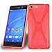 Produktbild Cadorabo Hülle für Sony Xperia M5 Hülle in Inferno Rot Handyhülle aus flexiblem TPU Silikon im X-Line Design Silikonhülle Schutzhülle Soft Back Cover Case Bumper Inferno-Rot