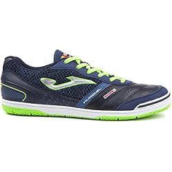 Joma Cancha Indoor - Scarpe Da Calcetto Uomo, Bianco E Reale, Tomaia In PVC E Tessuto Traspirante