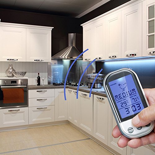 Bratenthermometer Ofenthermometer Grillthermometer Digital Timerfunktionen bis 250°C für Backofen, BBQ, Grill LianLe (Ohne Batterie) - 2