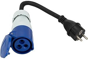 HBF Protec - Adaptateur Caravane mâle 2P+T vers Femelle CEE 17