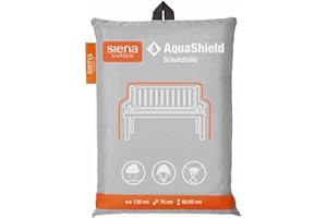 Siena Garden AquaShield Bankschutzhülle, 2-er Set, silber-grau, mit Active Air System, 130x75x65cm