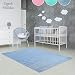 Produktbild Kinder-Zimmer-Teppich im bunten Wolken Design oder Uni Farben | rund oder rechteckig | Ideal für Jungen, Mädchen oder im Baby-Zimmer | Ökotex Zertifiziert (Blau, 120 x 170 cm)