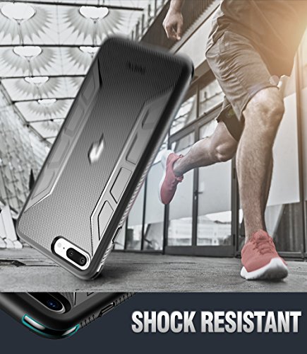 Funda iPhone 7 Plus  Poetic  Serie Karbon Shield - Protecci  n de Impacto de Esquina T  ctil   Flexible   Textura de Fibra de Carb  n  Elegante Slim Fit TPU de Protecci  n Funda para de Apple iPhone 7 Plus  2016  Negro