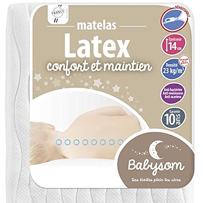 Babysom Matelas en Latex 60 x 120 x 14 cm