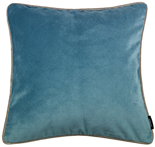 McAlister Textiles Luxury simple Matt Samt Kissen mit Polyester Füllmaterial,, 40cm x 40cm, Entenei Blau