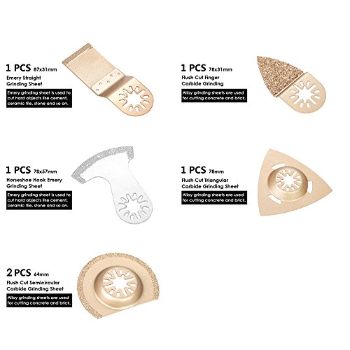 comprare on line KKmoon 6pcs Mix Oscillante Saw Kit di Lama Multi Attrezzo di Carburo Attrezzo per Dremel Fein Multimaster Makita Bosch Rockwell Sonicrafter Worx Accessorio Multitool prezzo