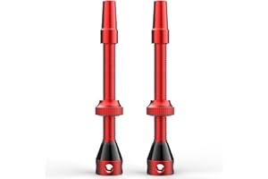 Shredr. Set di valvole Tubeless, rosso, valvole Presta per pneumatici senza tubi, in alluminio super leggero, rosso anodizzato, valvola francese, 60 mm per cerchioni per bici da strada
