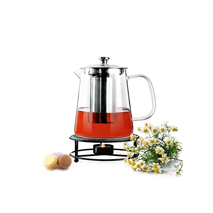 Buy Sendez Teapot 1.2 L with Stainless Steel Strainer and Warmer Tea