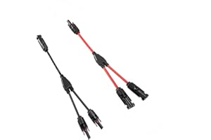 Solarsys® - 2PCS Solaire Panneau Câble Connecteur Professionnel (1 à 2 branches) Y Connecteurs 4mm² 1500V IP68 Certifié TÜV Câble Solaire de Adaptateur,2PCS