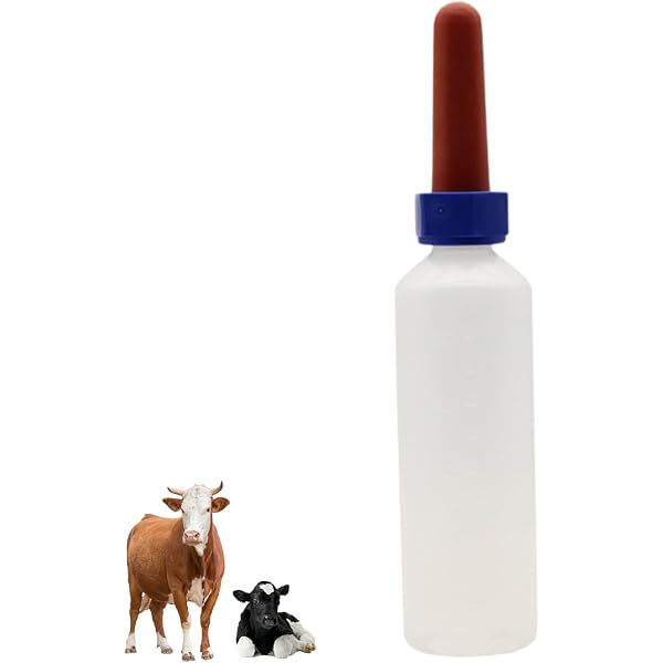 2L Calf Nursing Bottle With Silicone Nipple - Leakproof Livestock Feeding Bottle With Handle