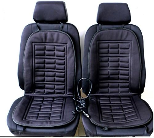 Car Seat Cushion, XGZ 2pcs Car Seat Heating Pad Car Seat Heated Cushion Hot Cover Warmer Winter - Black