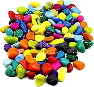 Sai Agro Natures Stone Multi Colors Pebbles for Decorative vase Filler Aquarium Craft Garden Decoration [ 1 KG ]