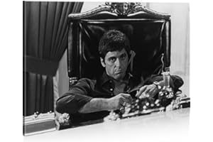 ISLANDBURNER Cuadro moderno Al Pacino Scarface, impresión sobre tela - Cuadro para salón, cocina, muebles, oficina, casa - Fotografía formato XXL