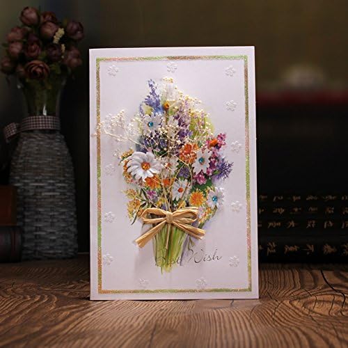 Mother's day Card Flower Birthdays Wedding Envelope Thanksgiving day Valentine's day card-D 8x5inch