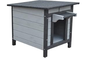 BUNNY BUSINESS PET SUPPLIES BUNNY BUSINESS Rabbit/Guinea Pig/Cat Wooden Hide House Run Hide - 50 x 42 x 43cm (DARK GREY)