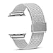 Produktbild Altsommer 4Farben Armband für Apple Watch Serie 3/2/1 42MM Milanese Magnetic Edelstahl Armband mit Edelstahl-Gürtelschnalle,Mesh Magnet mit Magnetverschluss Band für Damen Herren (Silver)