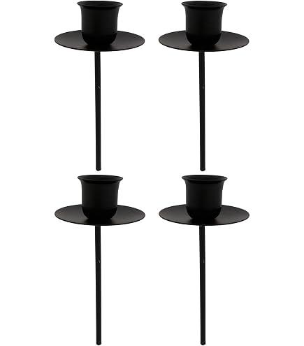 4 Stück Adventskranz-Kerzenhalter Schwarz – Retro-Design Mit Dorn, 11 Cm Hoch, Aus Metall
