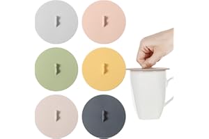YFELOMATRIC Juego de 6 tapas de silicona para tazas de café, 10 cm, reutilizables, aptas para alimentos, a prueba de polvo y herméticas