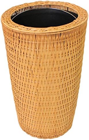 LIYONGDONG® trash cans hand-made rattan bamboo no cover yellow trash living room kitchen office hotel toilet home basket European trash 20L