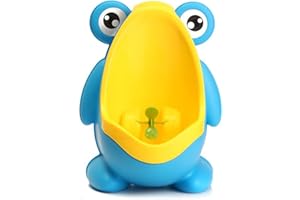 AAHO IT'S ALL ABOUT HOME Funny Frog Boy Urinal, Children Potty Toilet Training, Kids Pee Trainer with Rotating Windmill Aiming Target, Easy Adjustable Height, Easy to Clean, Washable (Blue)