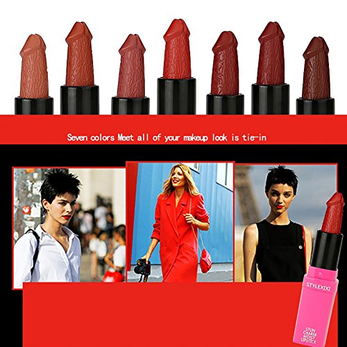 Wishwin Lippenstift Lipgloss Penis Langlebig Feuchtigkeitsspendende Wasserdichte Non-Stick Cup Lippenstift Make-up Kosmetik 7 Farben - 4