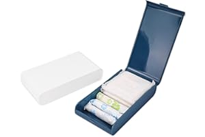 Tuciyke Tampon Aufbewahrung Box,2 Stück Kunststoff Tampon Damenbinden Box 20*11*4cm Tampon Aufbewahrung Tasche Box für Mädchen, Frauen, Damen (Blau)