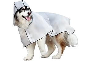 Uktunu Impermeabile per Cani Cappottino Catarifrangente per Cani Gatto con Cappuccio e Foro per Colletto e Strisce Riflettenti Protettive Ultraleggero e Impermeabile 100% - Trasparente 8XL