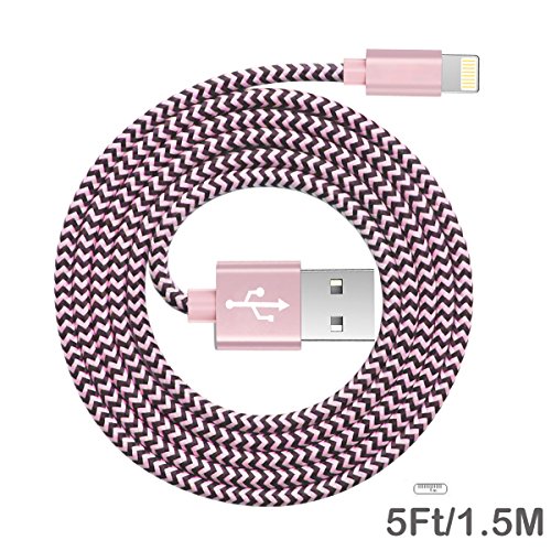 Lightning Kabel BECASO Iphone Ladekabel Datenkabel 5*1.5M für iPhone 7/7 Plus SE 6S/6S Plus/6 Plus, 5S/5C/5S Plus/5 Plus, iPad Air 2, iPad Mini 3(ROSEGOLD) - 2