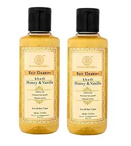 KHADI NATURAL Honey and Vanilla Hair Cleanser (Shampoo), 210ml (Pack of 2)