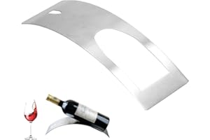 HERCHR portabottiglie per vino in acciaio inox, Porta Bottiglie di Vino da Tavolo in Metallo, espositore per bottiglie di vino e liquori, Espositore per Vino a Forma di Curva per banconi da Cucina