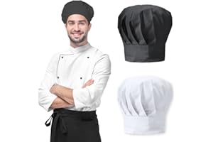 ANTEVIA MATÉRIAUX ANTEVIA - Oryginalna bawełniana czapka kucharska | Czarna miseczka kucharska | Ponad 10 modeli | cukiernia | Kolor: Czarny (Nilson Black)