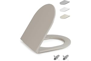 HySail Abattant WC avec Frein de Chute – Durable, Écologique, Résistant à la Décoloration, Abattant WC Clipsable pour Nettoyage Facile, Taille 46,3 x 36,0 cm, Forme D Universelle