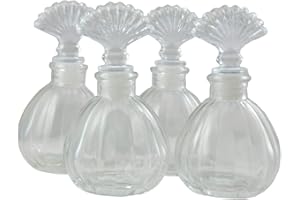 Ougual Juego de 4 botellas de vidrio difusor de aroma, 200 ml exquisito recipiente de aceite esencial de fragancia para el hogar (corona de calabaza, 150 ml)