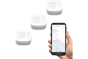 Smart Water Leak Sensor 3 Pack, YoLink 1/4 Mile World's Longest Range Wireless Water Sensor Work w/ Alexa IFTTT, Water Leak w/ App Notifications, Remote Monitoring - YoLink Hub Required (YS7903-UCx3)