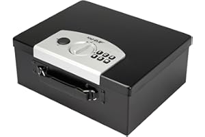 HMF 1006-02 Caja de Documentos con Cerradura Electrónica | 32,5 x 25,5 x 12,5 cm | Negro