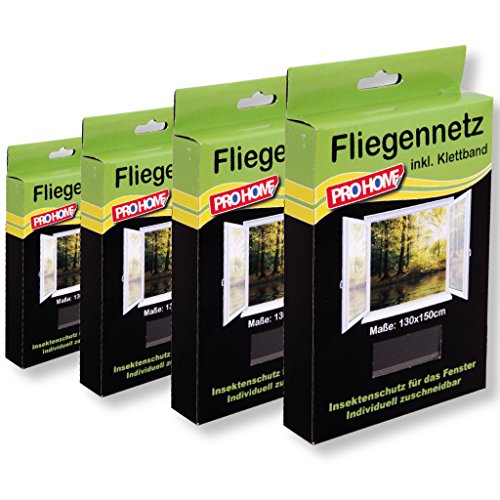 Mückennetze 4er Pack, schwarz, Insektenschutz Fliegennetz von Pro Home