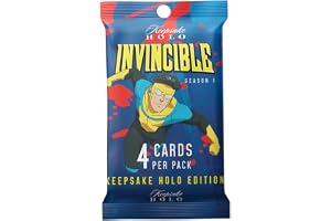 Invincible Season 1 set med 4 kort per förpackning, holografisk spegelfinish, 600 kortchecklista, numrerade paralleller, Chas