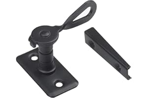 Amig - Aldabilla Tipo San Sebastián para Contraventanas Mod.12-50 x 25 x 25 mm - Cierre Interior para Reducir Ruidos y Corrientes de Aire - De Acero Acabado en Negro - Incluye tirafondos