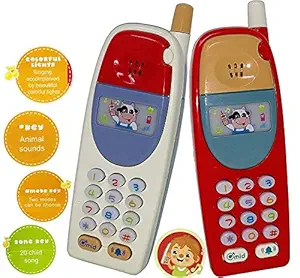 TEMSON 1 Pc of Baby Mobile Phone with 10 Different Music/Sound Imitate Phone Keys and Rings to let Baby Learn to Call. Music is Accompanied by Dazzling Lights Baby Phone | Early Age Toys