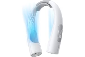 Warmco 10000mAh Portable Neck Fan - Rechargeable Personal Fan with LED Display, 30H Runtime, 360° Cooling Airflow, 4 Speeds W