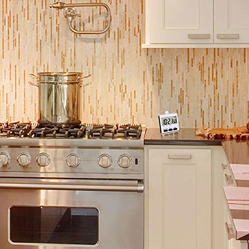 Digital Küche Kochen Timer, KOBWA 24h Magnetische Küche-Timer Küchenuhr Kurzzeitmesser Stoppuhr mit Laut Alarm, Großem Display-Bildschirm, Einziehbare Standplatz Hook, Starke Magnetische Rückseite (inklusive Batterie) - 7