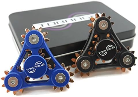 Tornado Fidget Spinner - Tri Gears - Paper Weight Spinner - Stress Relief Spinner for Adults and Children (Black)