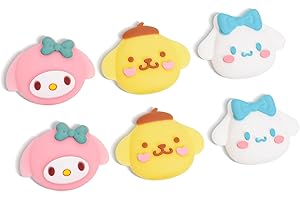 DLseego 6 PCS Switch Grip Pollice Tappi per Joystick, Copripollice Analogico Antiscivolo in Silicone Morbido per Switch e Switch OLED e Switch Lite - Cane Nuvola e Coniglietto Rosa e Cane Budino