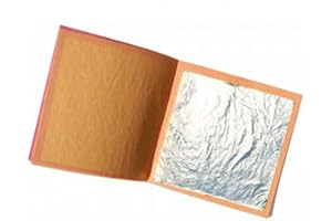 SIM GOLD LEAF 10 feuilles d'argent pur ALIMENTAIRE 100% COMESTIBLE 40mm x 40mm pureté 999/1000