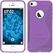 Produktbild PhoneNatic Case für Apple iPhone SE Hülle Silikon lila S-Style Logo Cover iPhone SE Tasche + 2 Schutzfolien