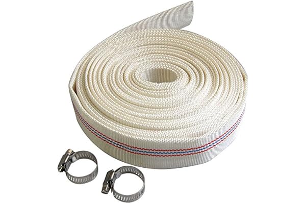 KATSU Tuyau de Refoulement 10 m x 25mm, Sans Odeur, avec 2 Clips pour Pompes à Eau Submersibles et Autres, Bassin de Drainage, Irrigation de Jardin, Bain à Remous, Piscine ou Puisard, Blanc 664323