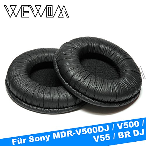 WEWOM 2 cojinetes de Repuesto Auriculares Sony MDR V500DJ, V500, V55 y BR DJ